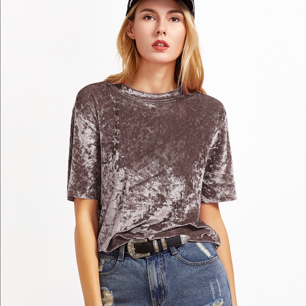 Crushed velvet top